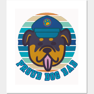 Proud Dog Dad Rottweiler Dog Design Posters and Art